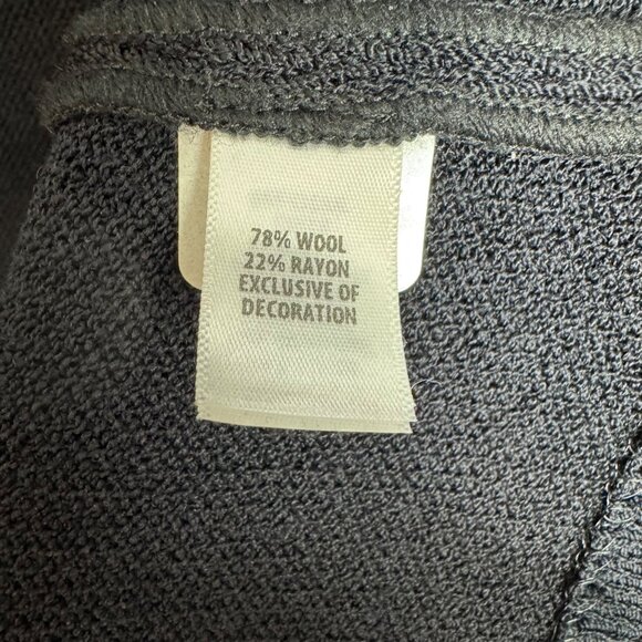 St. John Evening Black Embroidered Rhinestoned Wool Blend Formal Cardigan Sz 14 - Picture 9 of 13